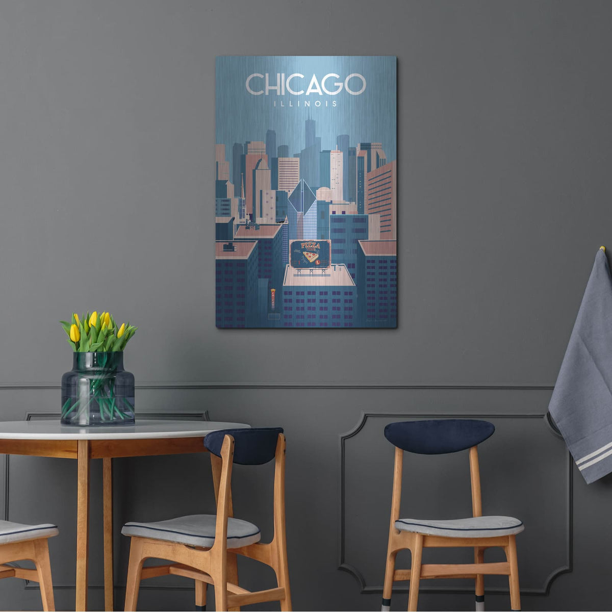 'Chicago Illinois' by Omar Escalante – Metal Wall Art, 24x36 room view