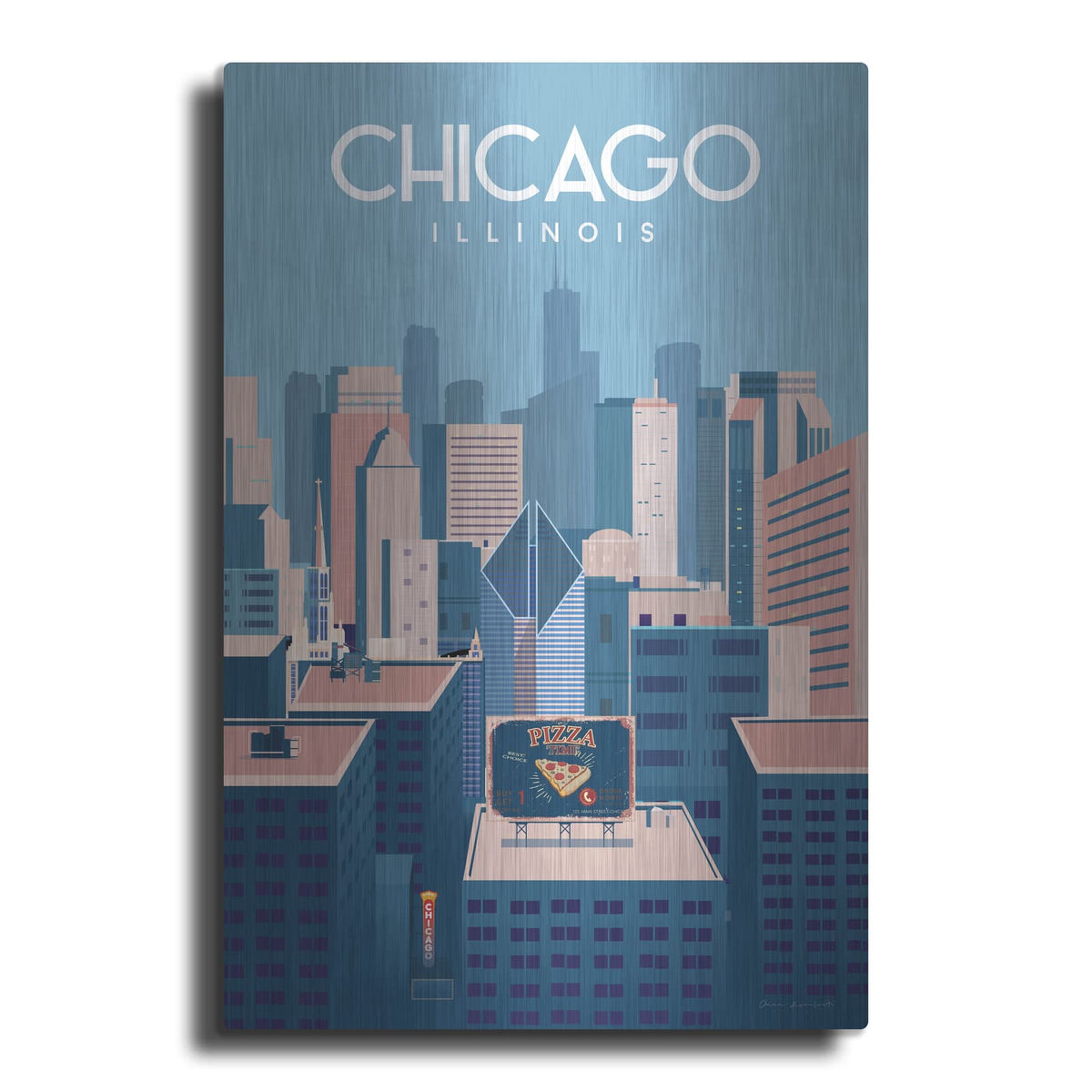 'Chicago Illinois' by Omar Escalante – Metal Wall Art