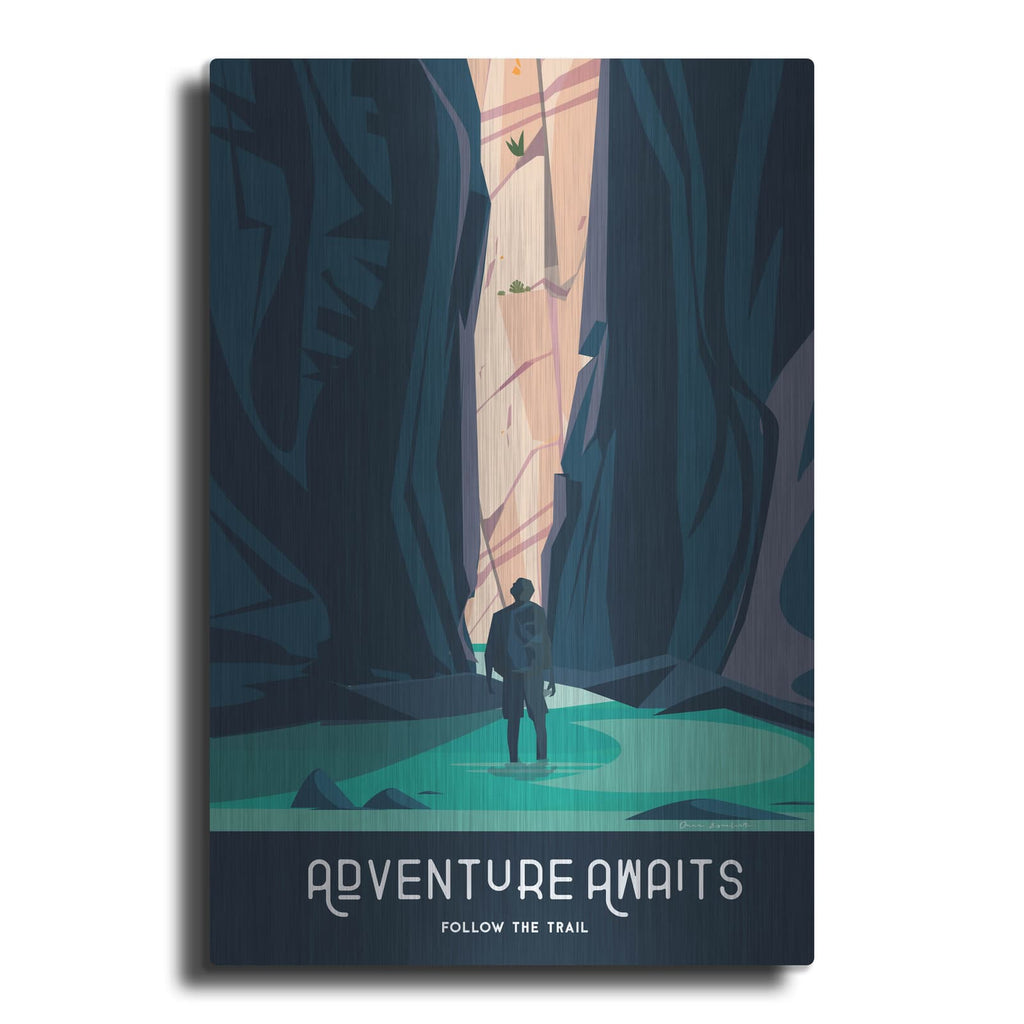 'Adventure Awaits' by Omar Escalante – Metal Wall Art