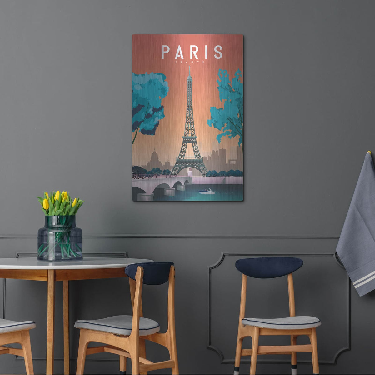 'Paris France' by Omar Escalante – Metal Wall Art, 24x36 room view