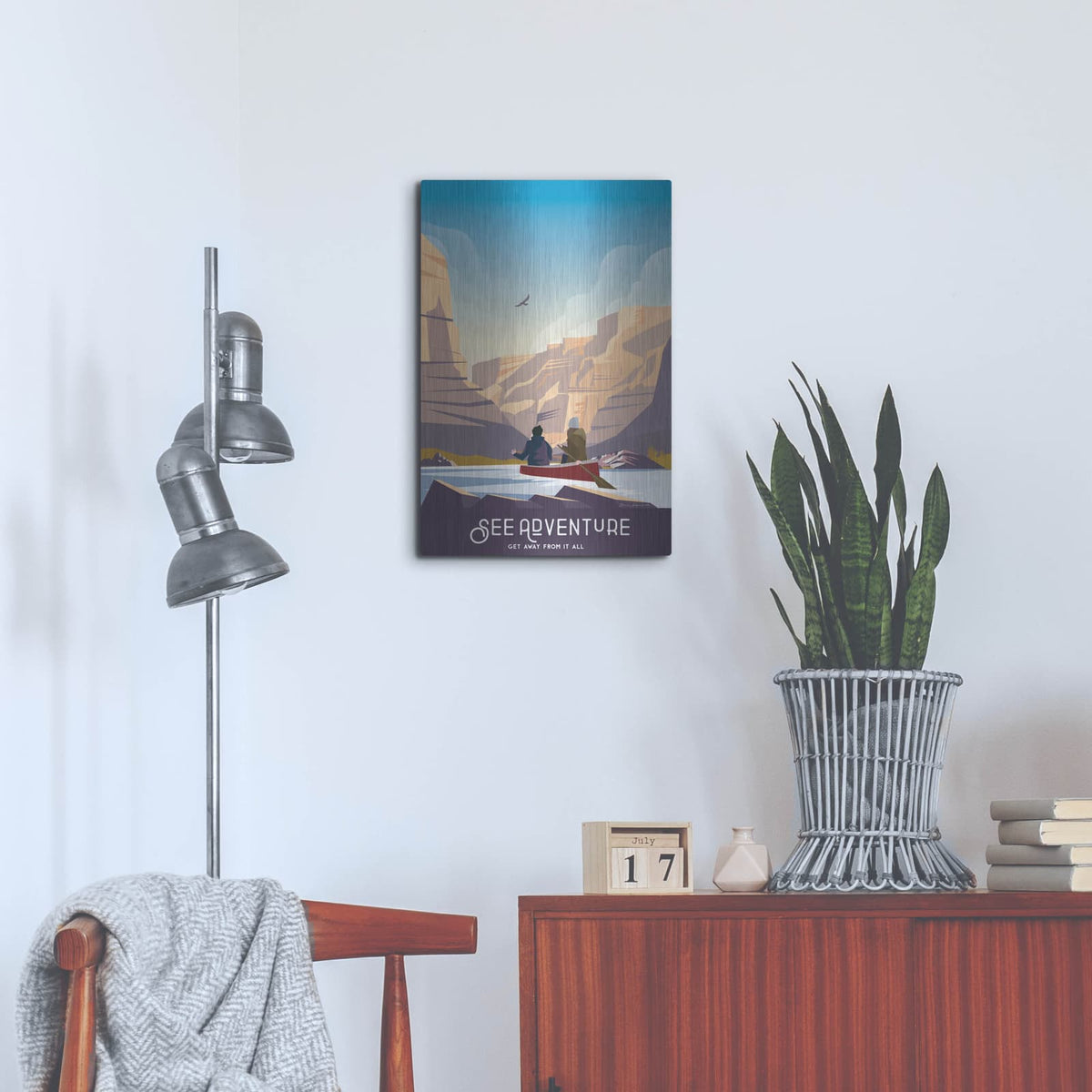 'See Adventure' by Omar Escalante – Metal Wall Art, 16x24 room view