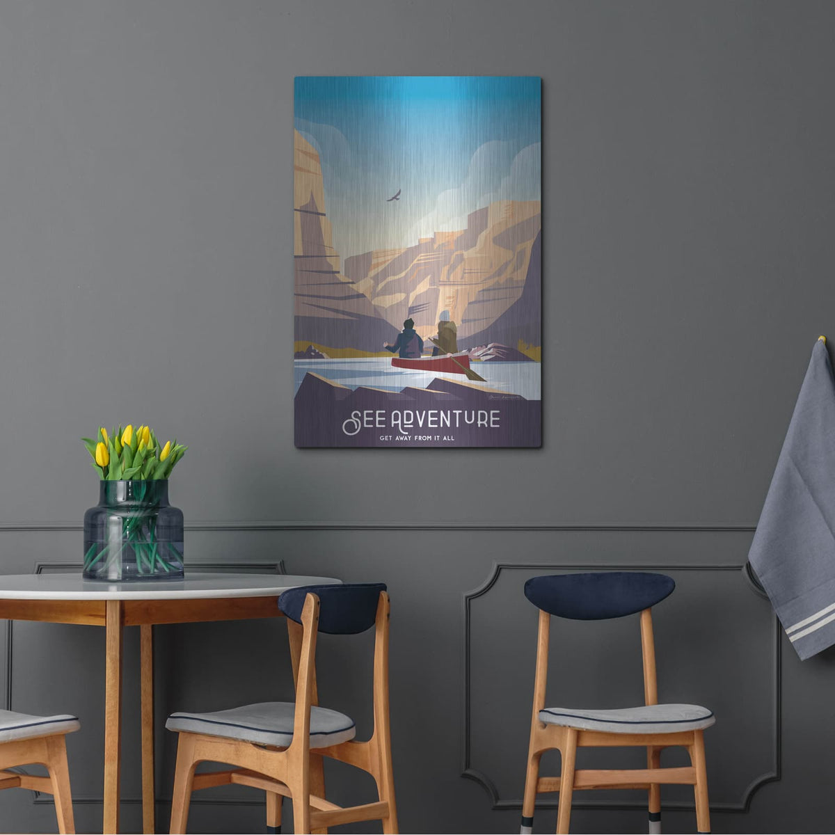 'See Adventure' by Omar Escalante – Metal Wall Art, 24x36 room view
