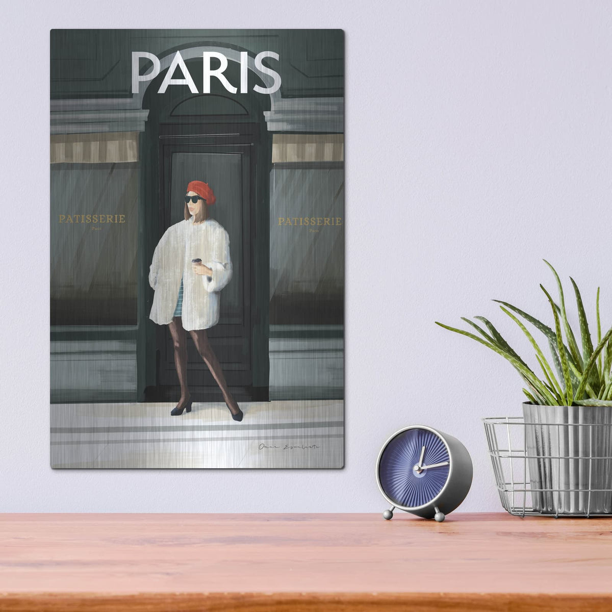 'Girl In Paris 2' by Omar Escalante – Metal Wall Art, 12x16 room view