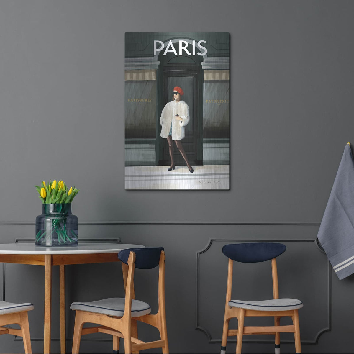 'Girl In Paris 2' by Omar Escalante – Metal Wall Art, 24x36 room view