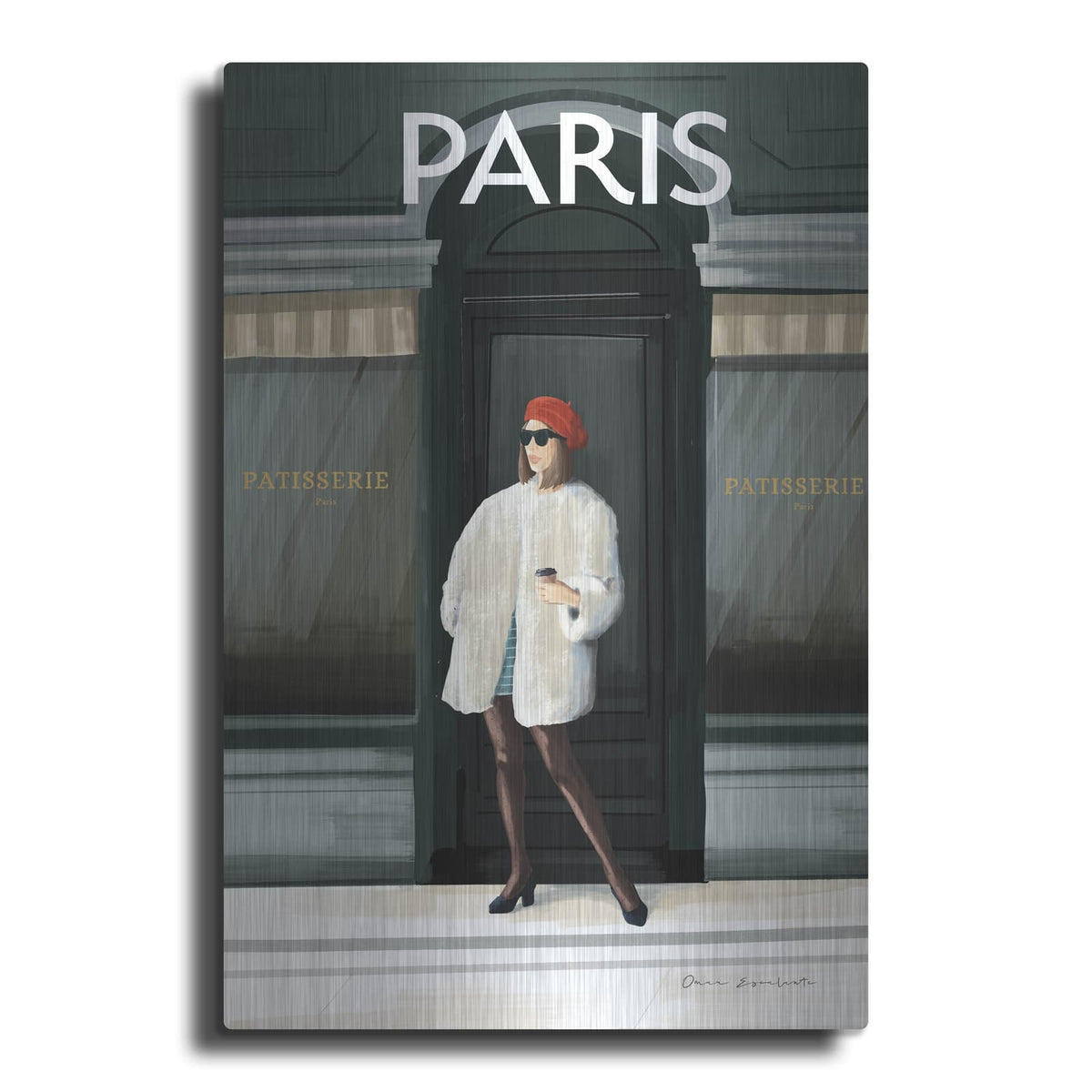 'Girl In Paris 2' by Omar Escalante – Metal Wall Art