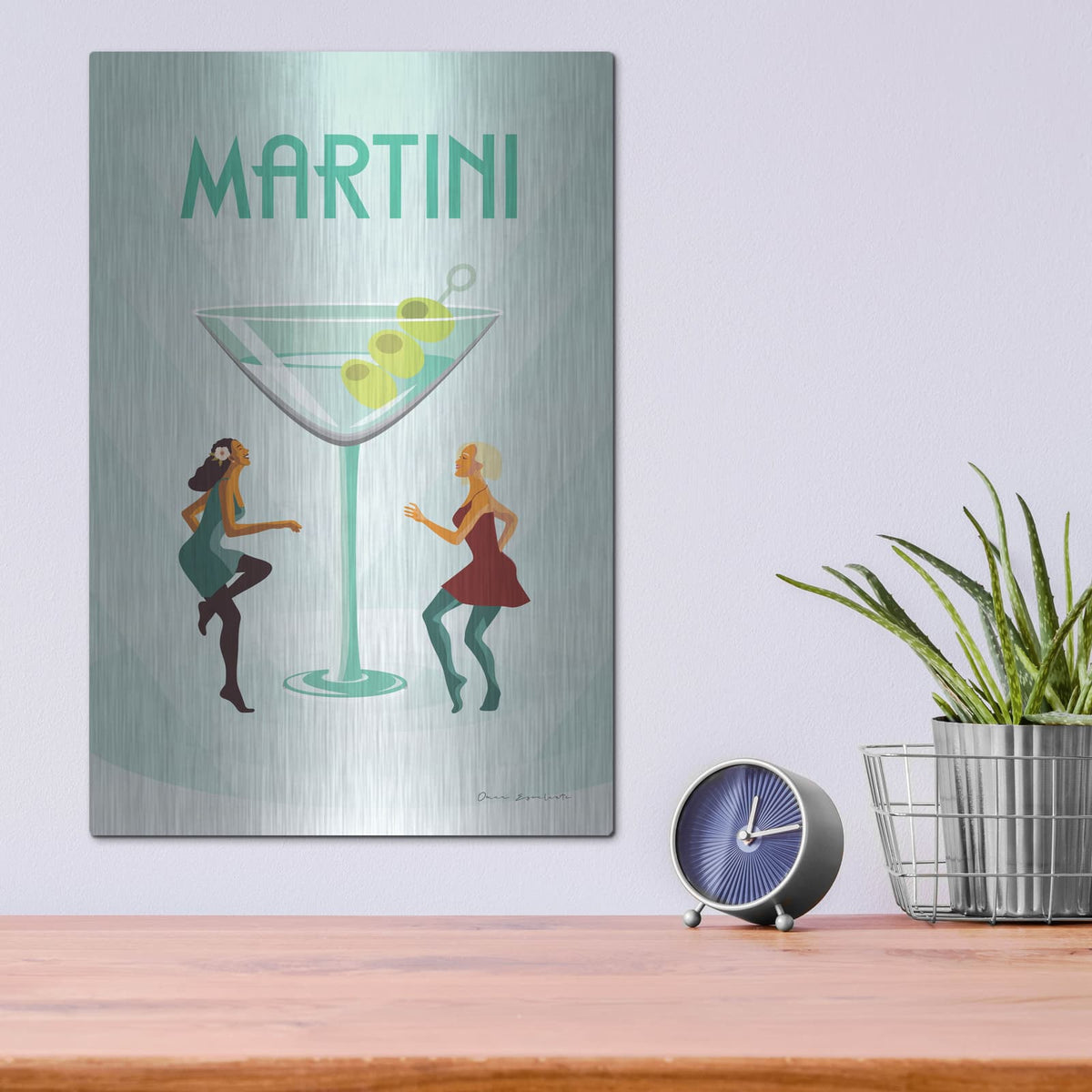 'Martini' by Omar Escalante – Metal Wall Art, 12x16 room view