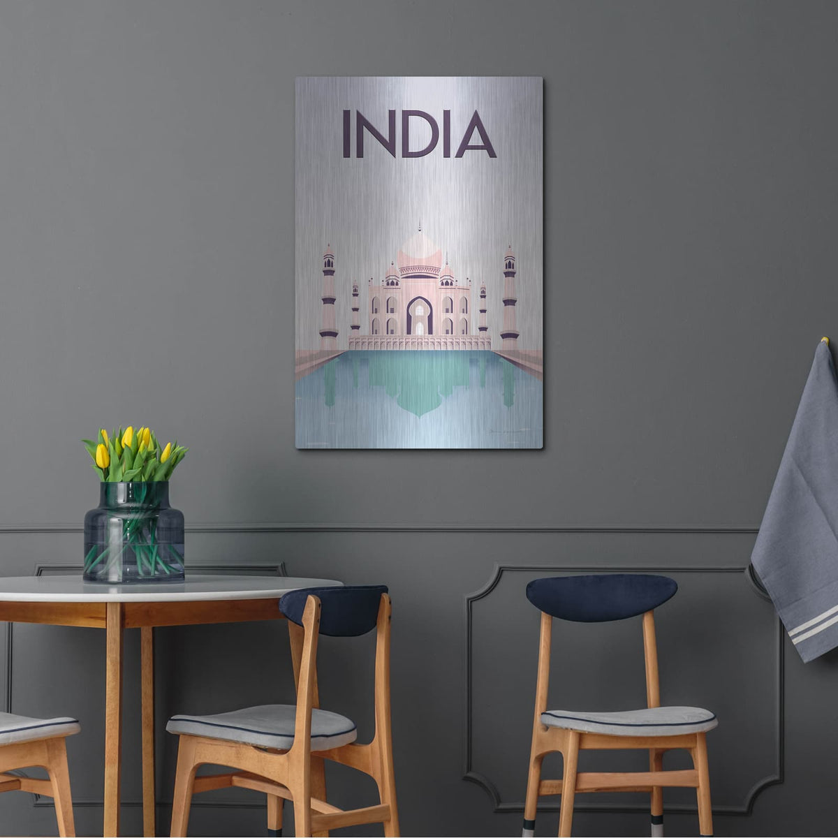 'India' by Omar Escalante – Metal Wall Art, 24x36 room view