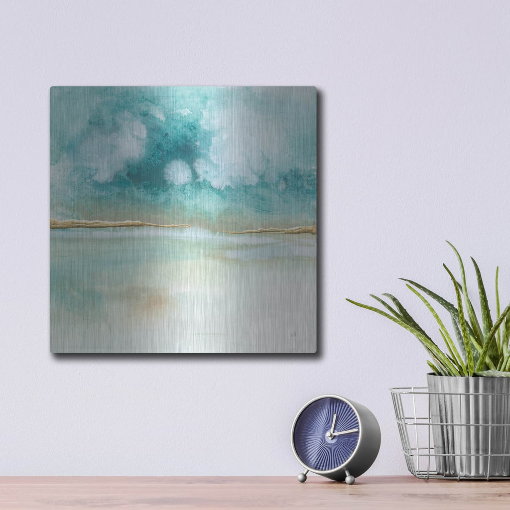 'Cumulus Emerald 2' by Chris Paschke – Metal Wall Art, 12x12 room view