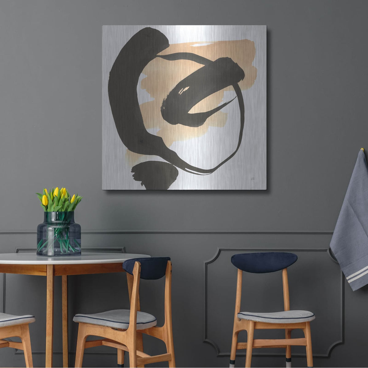 'Black And Cream 1' by Chris Paschke – Metal Wall Art, 36x36 room view