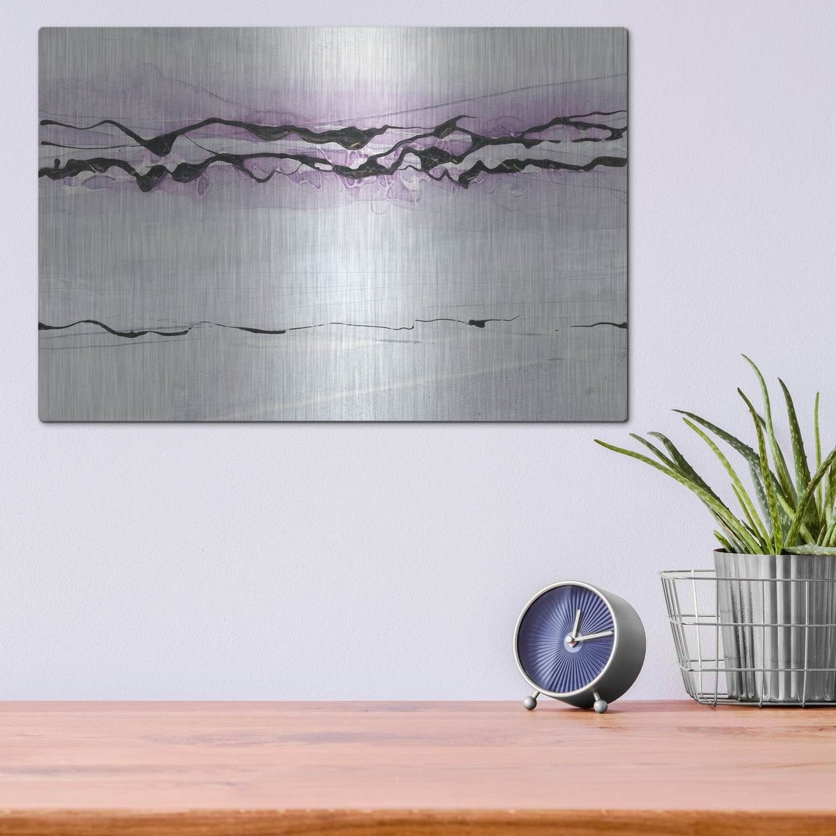 'Textured Midnight Plum' by Chris Paschke – Metal Wall Art, 16x12 room view