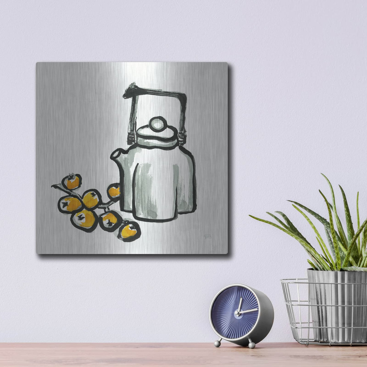 'Tea And Loquats' by Chris Paschke – Metal Wall Art, 12x12 room view