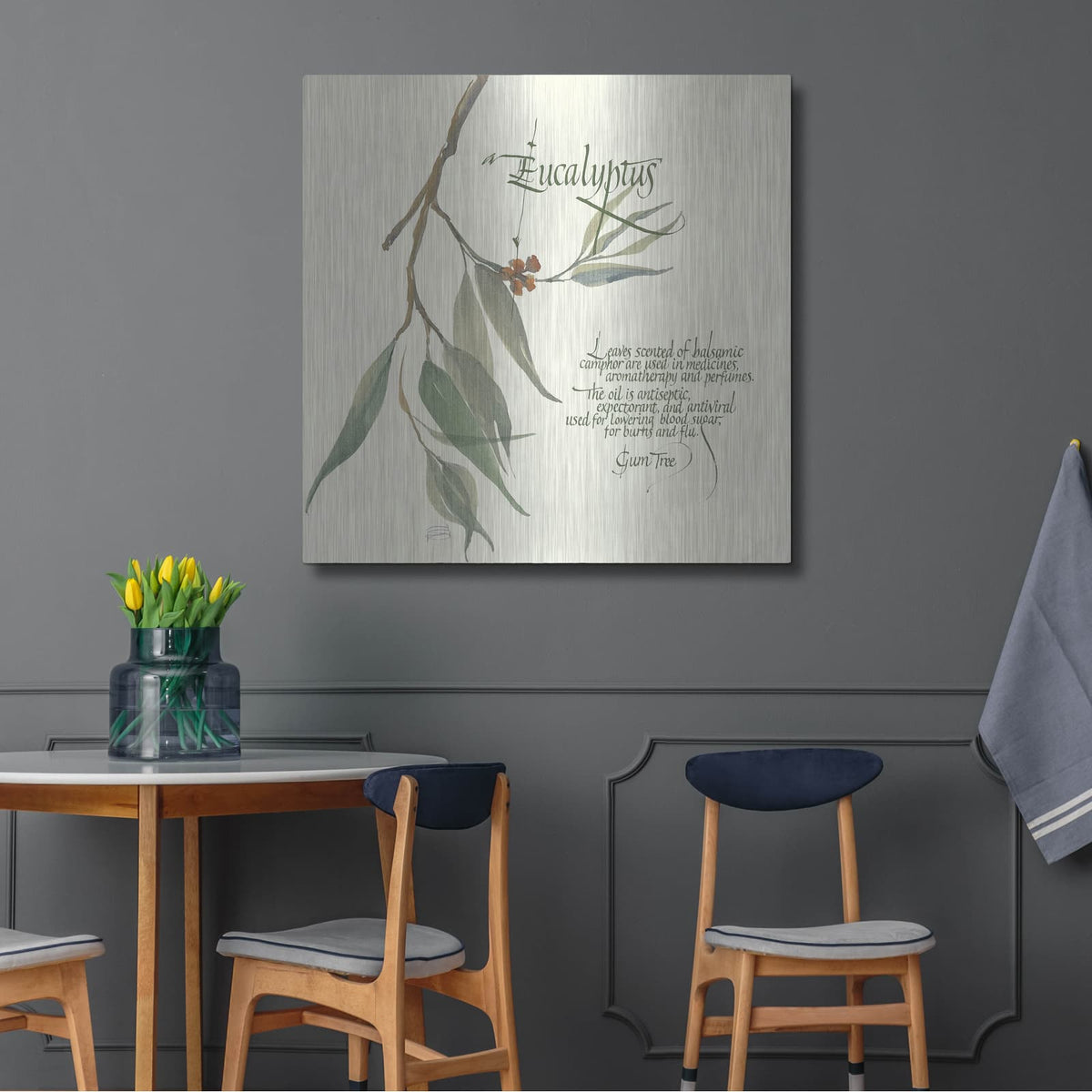 'Eucalyptus' by Chris Paschke – Metal Wall Art, 36x36 room view