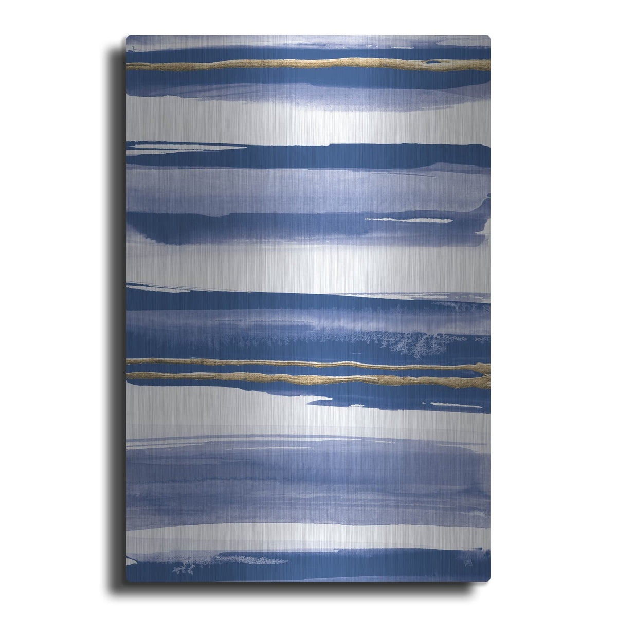 'Gilded Grey 4 Indigo And White' by Chris Paschke – Metal Wall Art