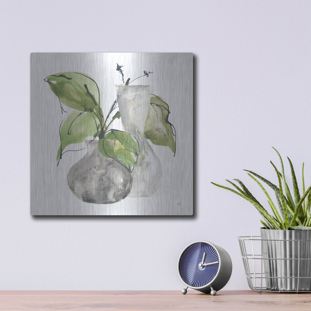 'Two Vases 3' by Chris Paschke – Metal Wall Art, 12x12 room view