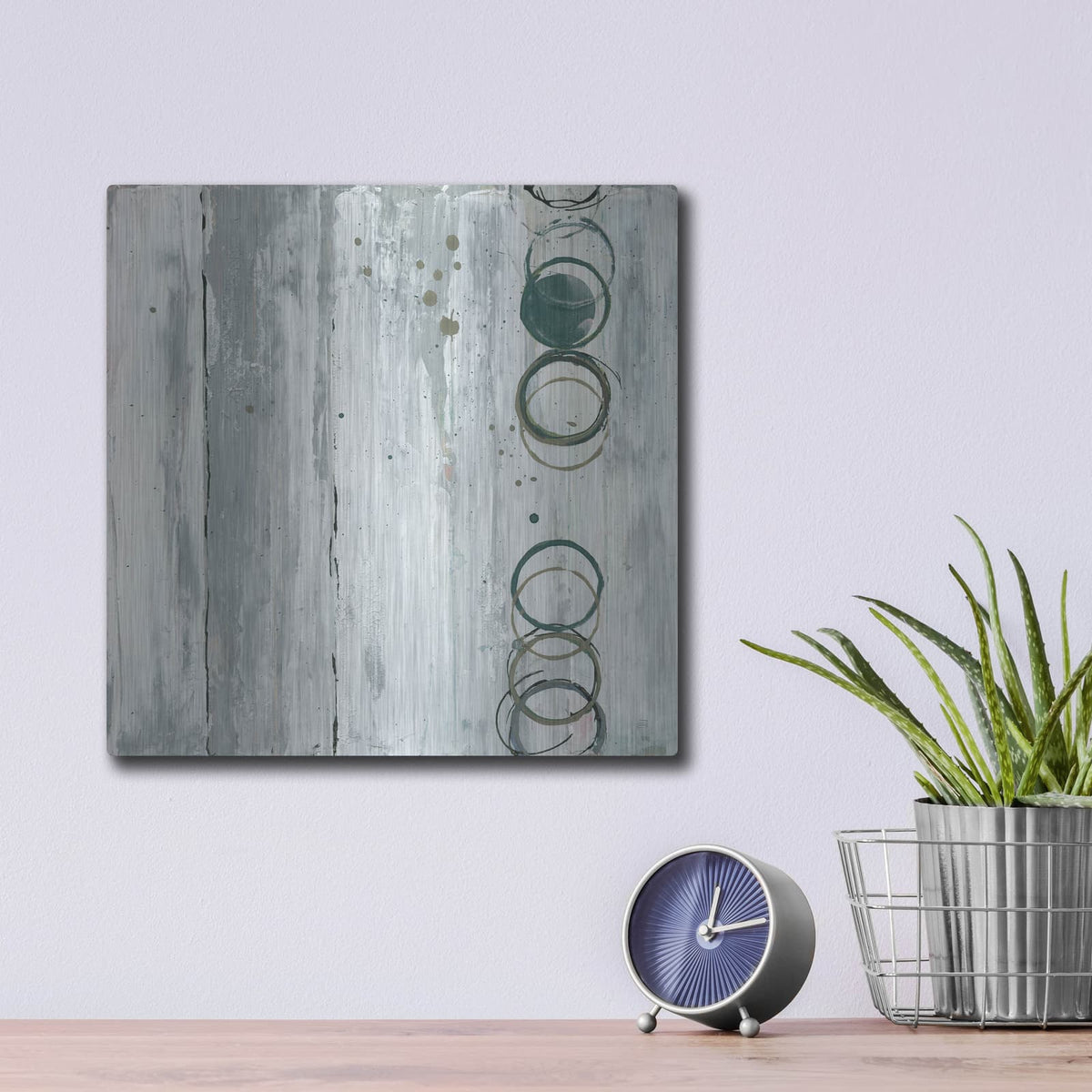 'Whitewashed Emerald 2' by Chris Paschke – Metal Wall Art, 12x12 room view