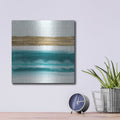 'Gold Emerald 3' by Chris Paschke – Metal Wall Art, 12x12 room view