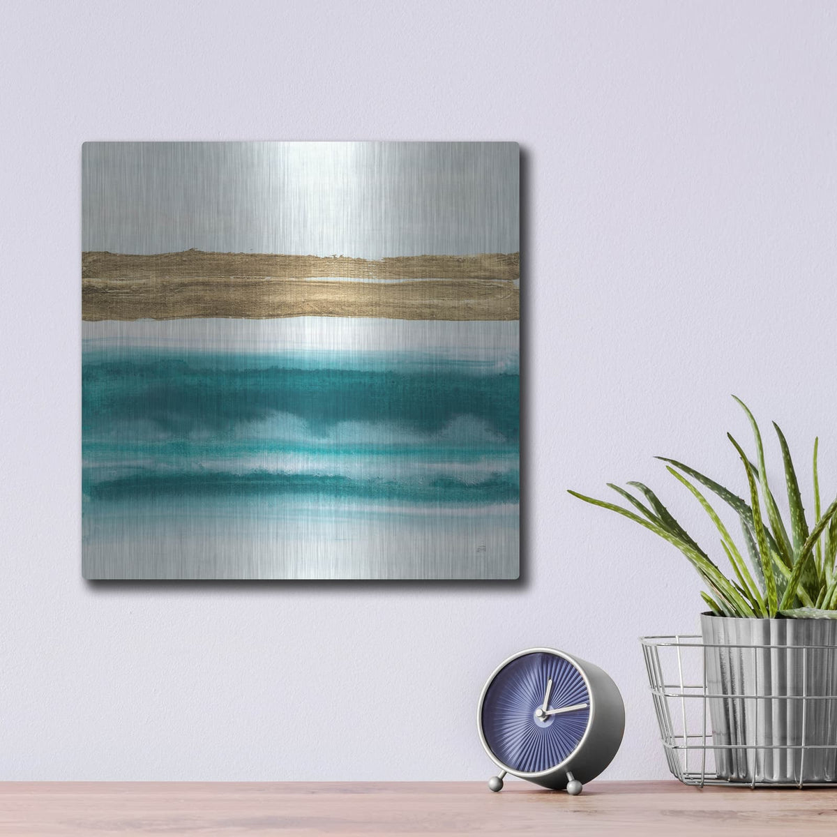'Gold Emerald 3' by Chris Paschke – Metal Wall Art, 12x12 room view
