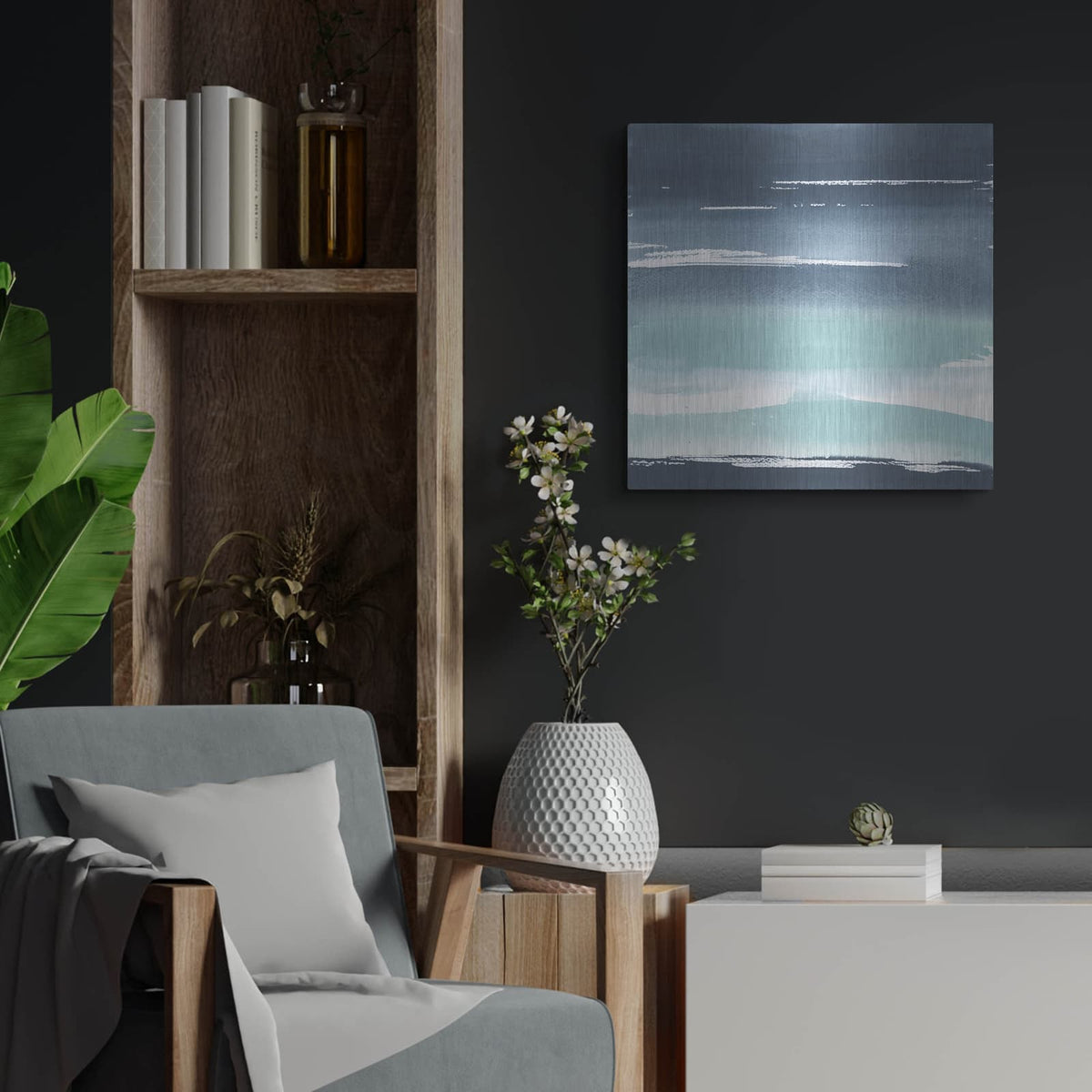 'Altered Seascape 4' by Chris Paschke – Metal Wall Art, 24x24 room view