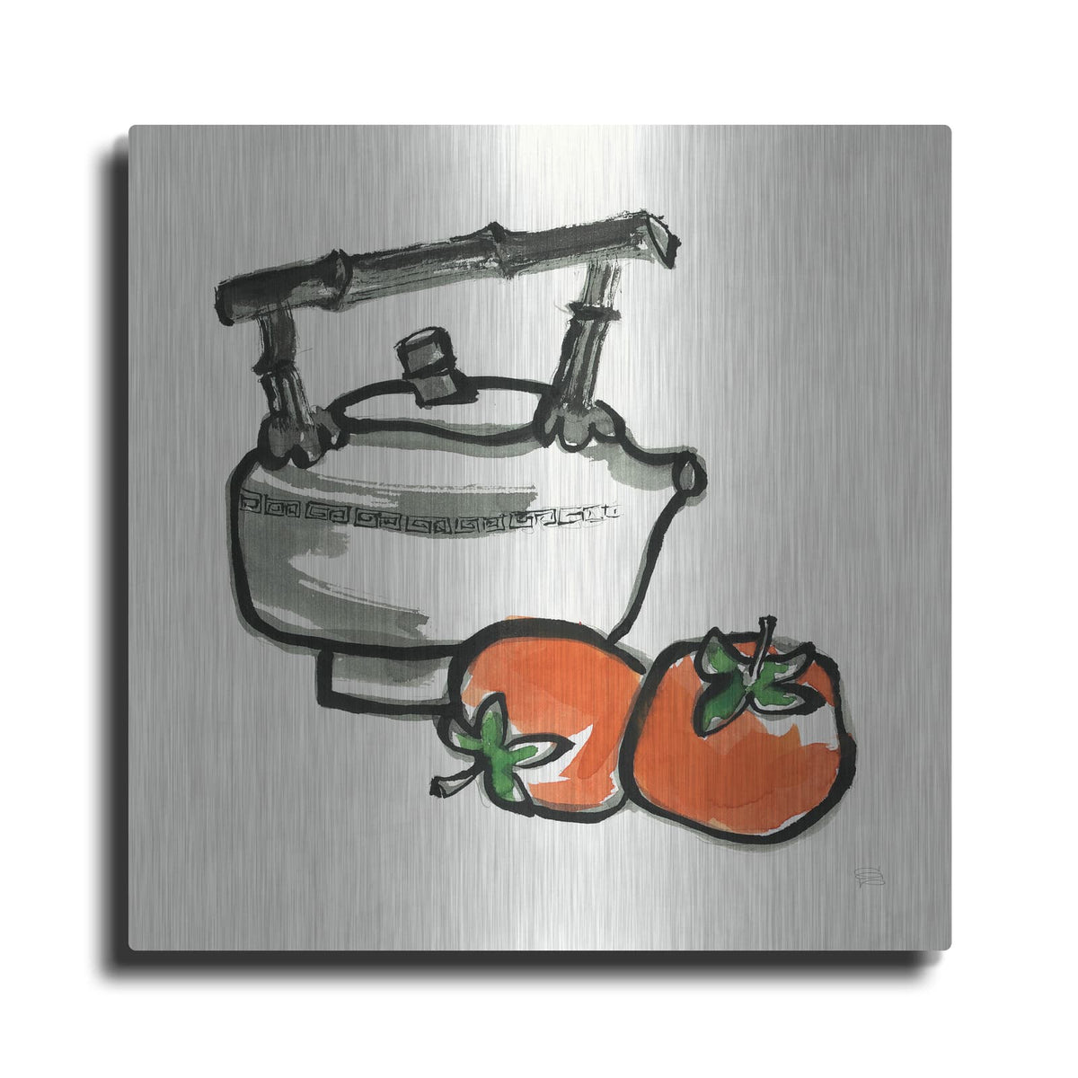 'Tea And Persimmons' by Chris Paschke – Metal Wall Art