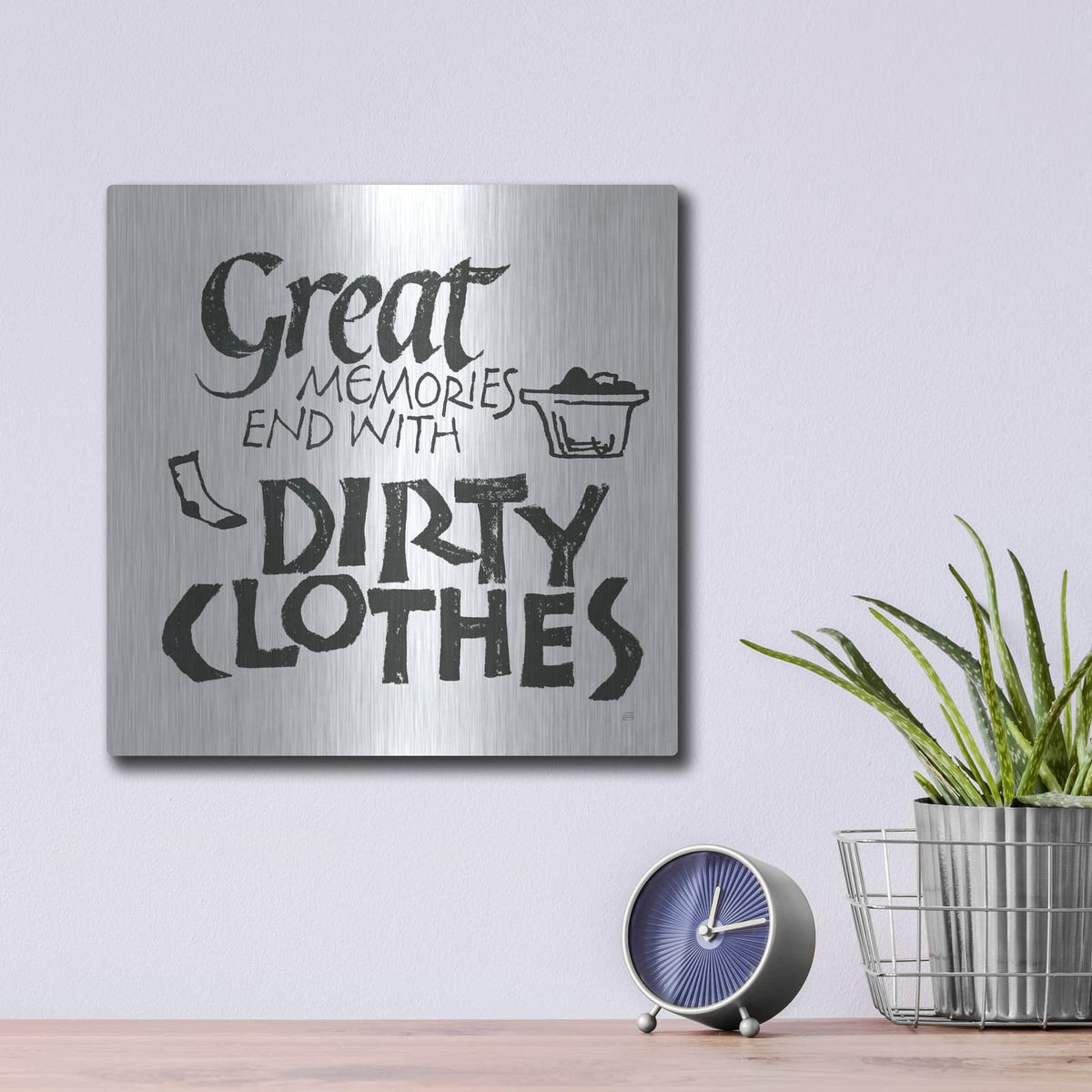 'Laundry Room 1 White' by Chris Paschke – Metal Wall Art, 12x12 room view