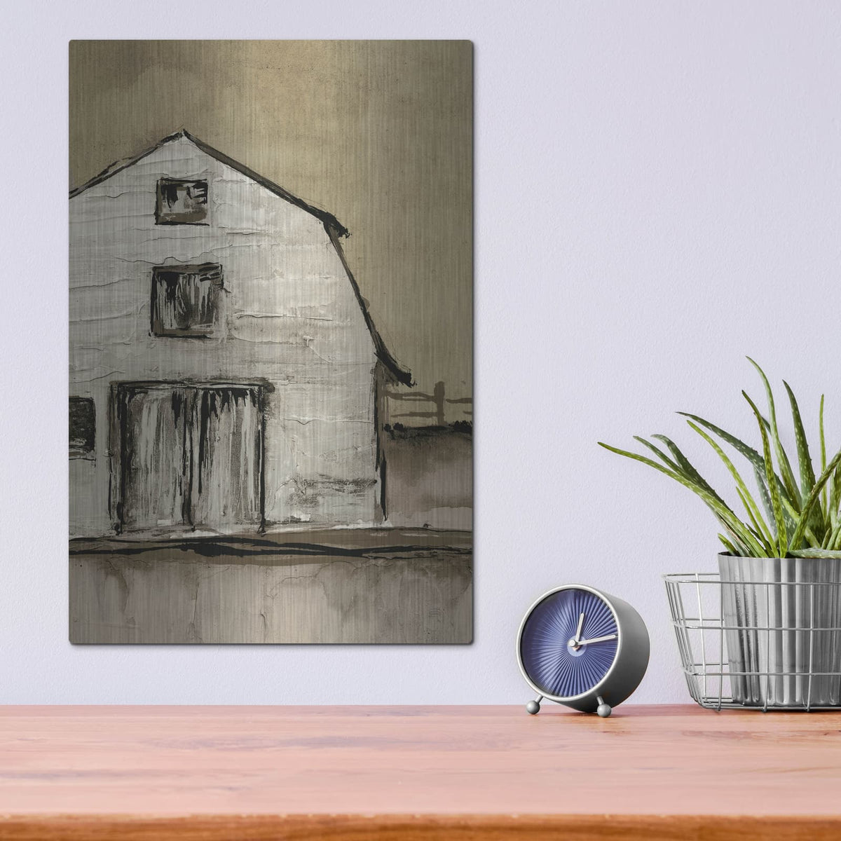 'Brown Barn 3' by Chris Paschke – Metal Wall Art, 12x16 room view