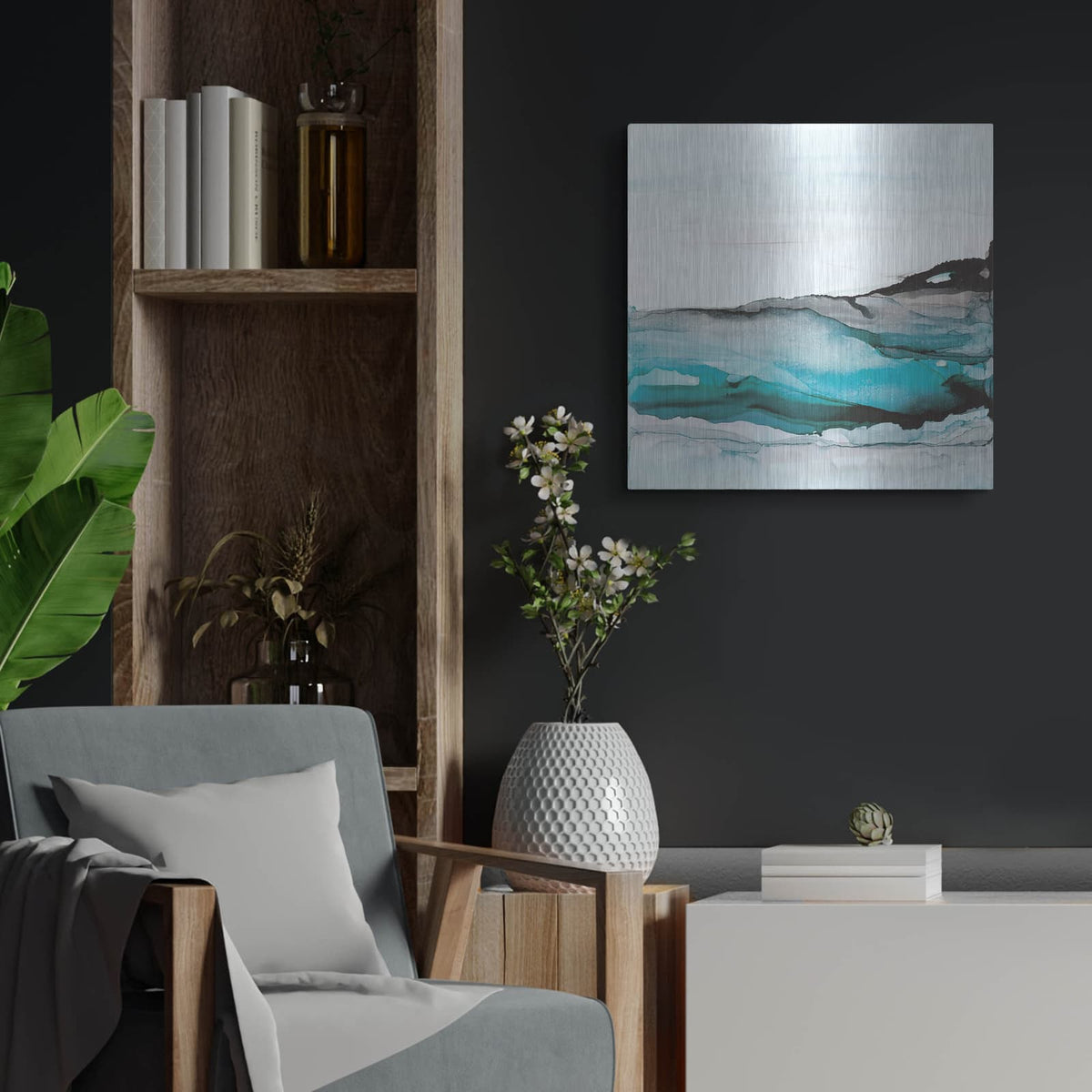 'Aquascape 1' by Chris Paschke – Metal Wall Art, 24x24 room view