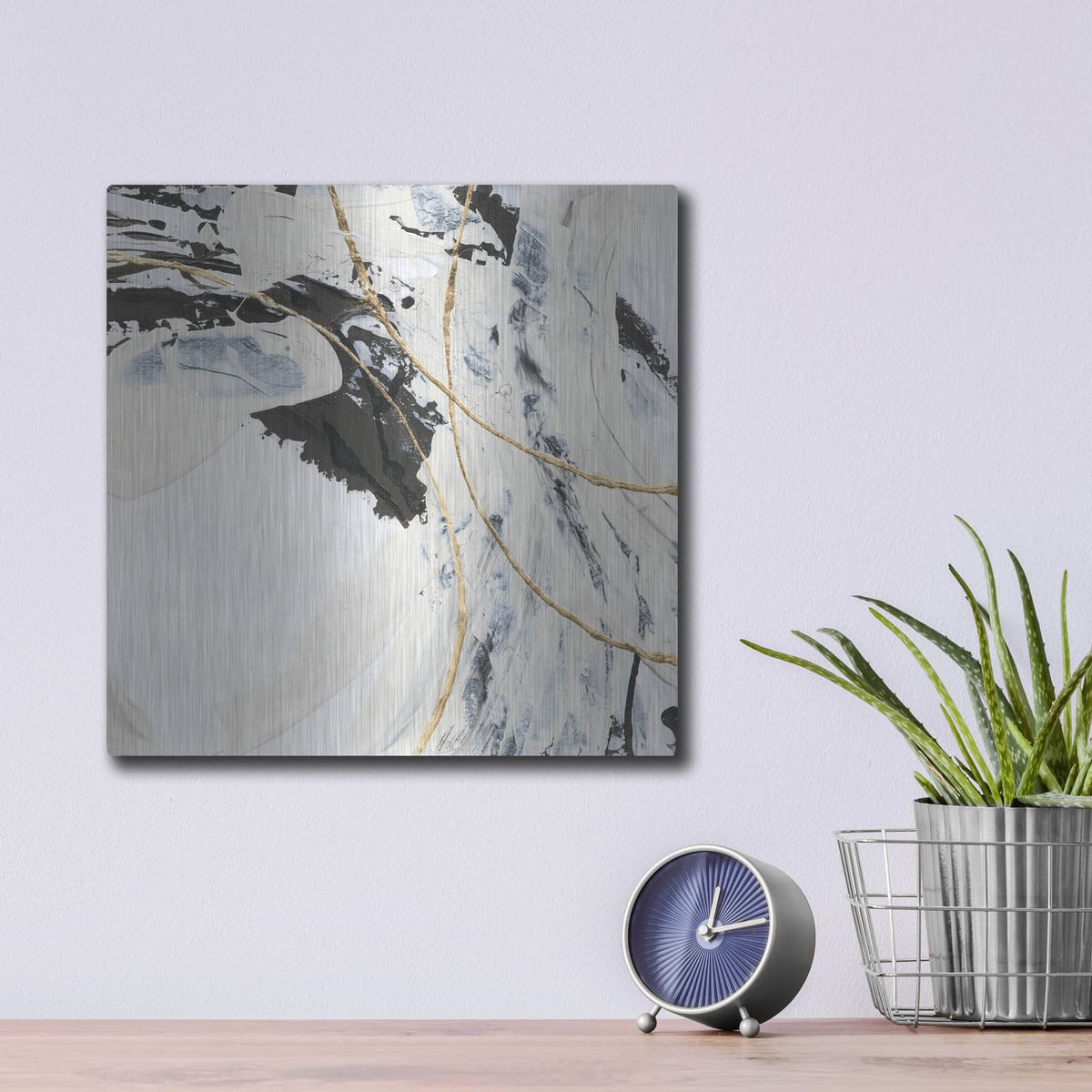 'Gold And Cream 1' by Chris Paschke – Metal Wall Art, 12x12 room view