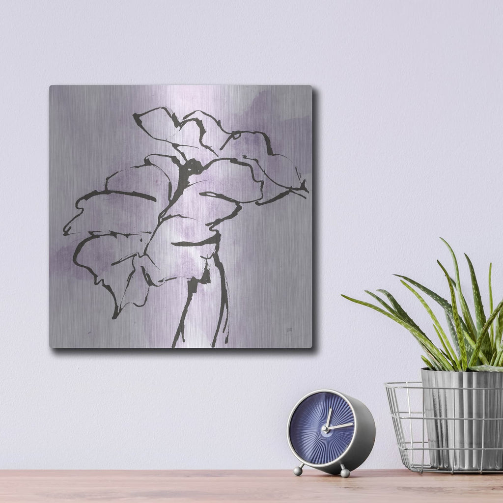 'Midnight Plum Leaf 2' by Chris Paschke – Metal Wall Art, 12x12 room view