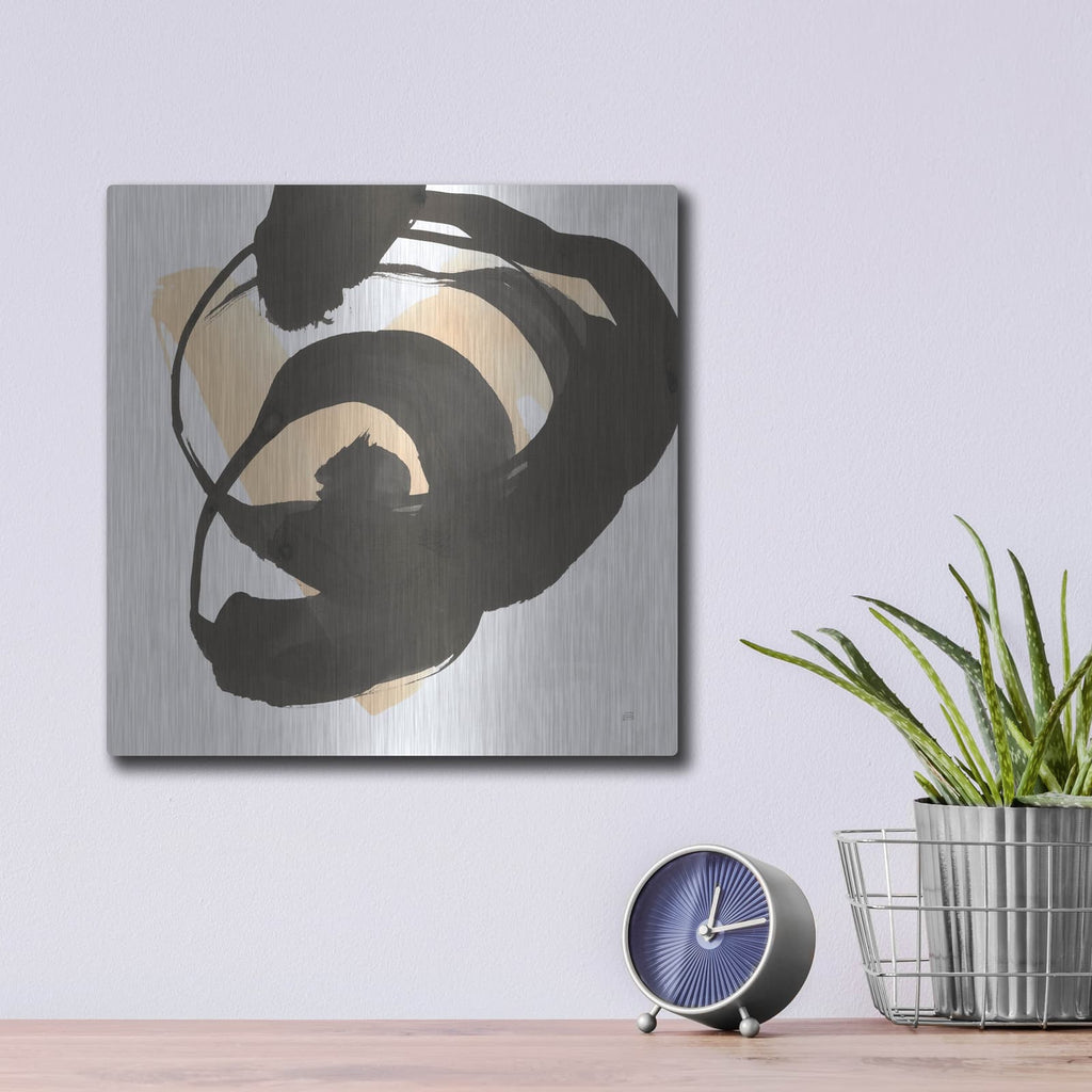 'Black And Cream 2' by Chris Paschke – Metal Wall Art, 12x12 room view