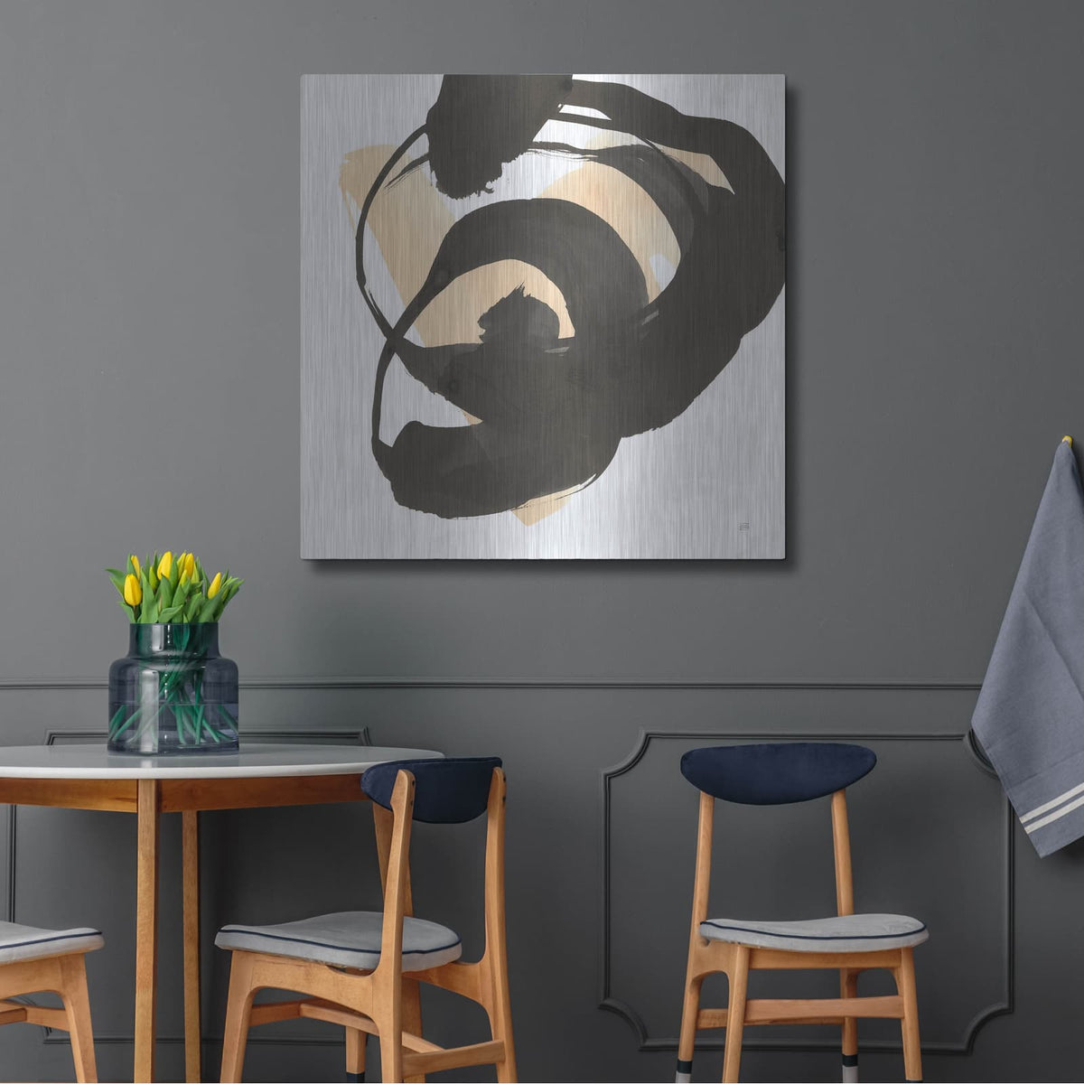 'Black And Cream 2' by Chris Paschke – Metal Wall Art, 36x36 room view