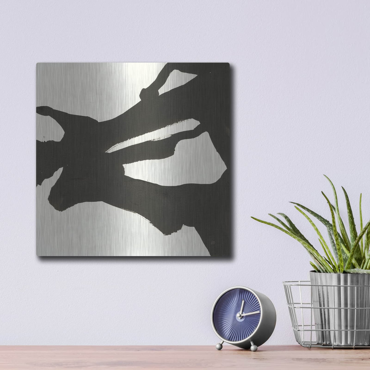 'Black Gesture 2' by Chris Paschke – Metal Wall Art, 12x12 room view
