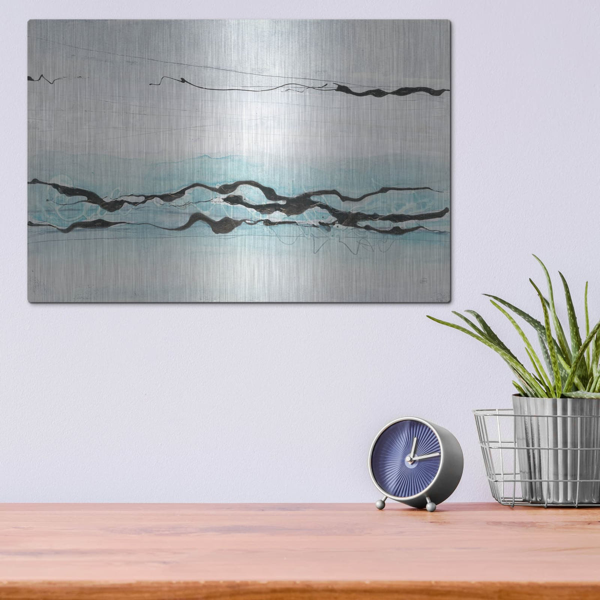 'Textured Aquatic' by Chris Paschke – Metal Wall Art, 16x12 room view