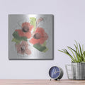 'Pink Coral Poppies 4' by Chris Paschke – Metal Wall Art, 12x12 room view