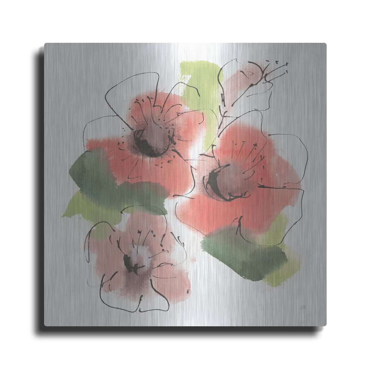 'Pink Coral Poppies 4' by Chris Paschke – Metal Wall Art