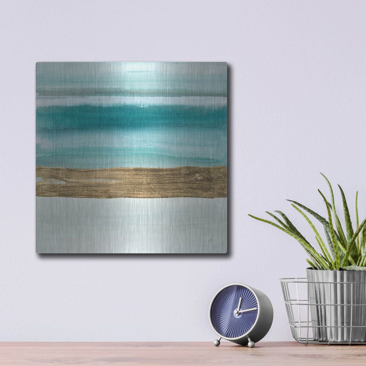 'Gold Emerald 4' by Chris Paschke – Metal Wall Art, 12x12 room view