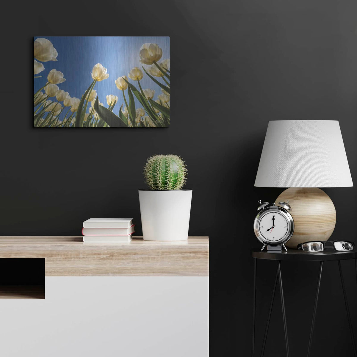 'Look Up in White' by Martin Podt – Metal Wall Art, 24x16 room view
