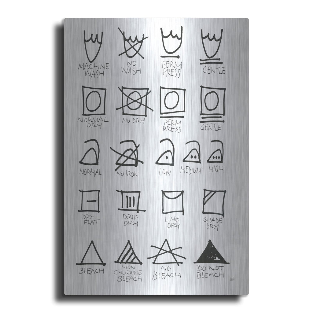 'Laundry Room Icons White' by Chris Paschke – Metal Wall Art