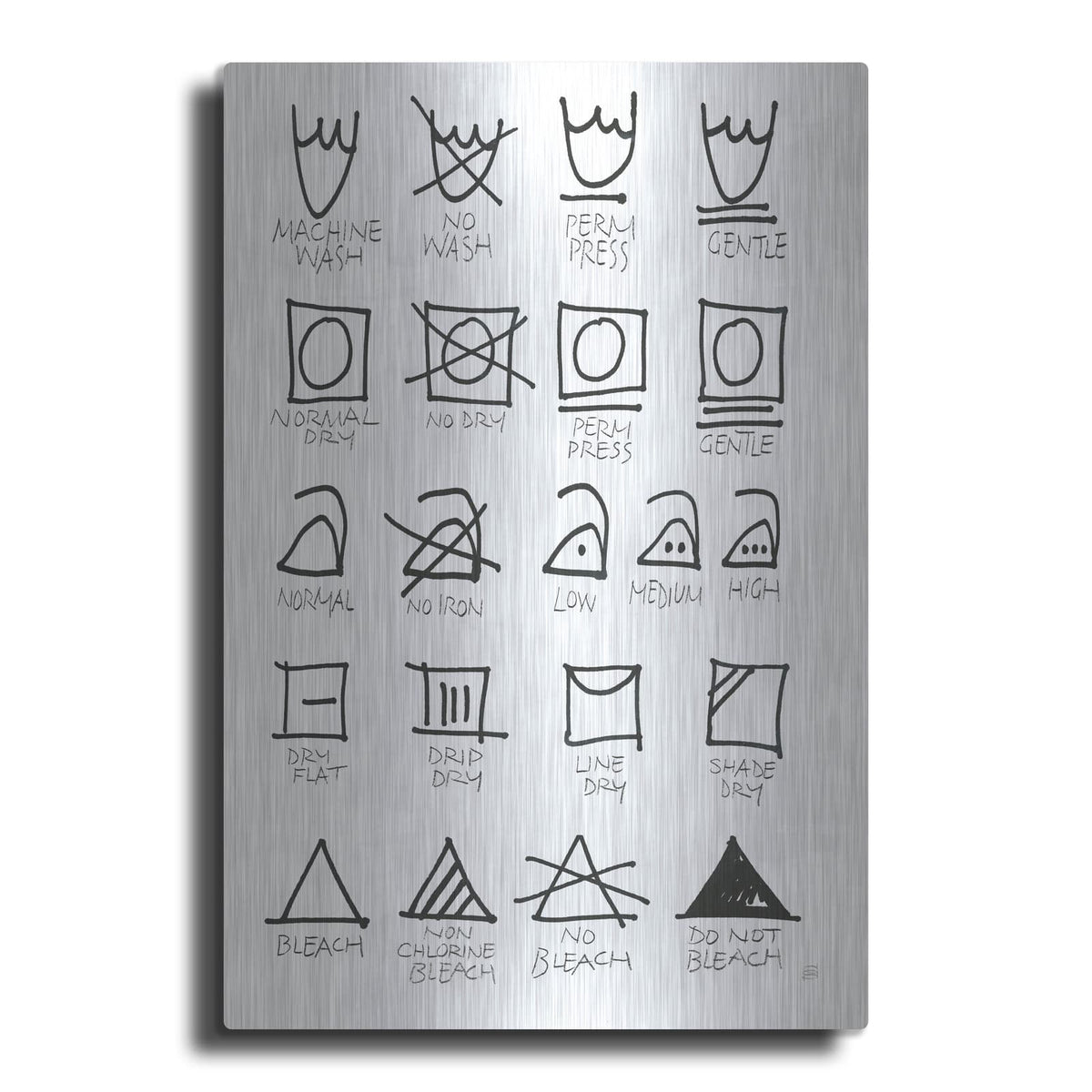 'Laundry Room Icons White' by Chris Paschke – Metal Wall Art