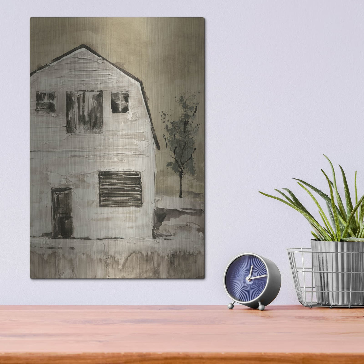 'Brown Barn 6' by Chris Paschke – Metal Wall Art, 12x16 room view