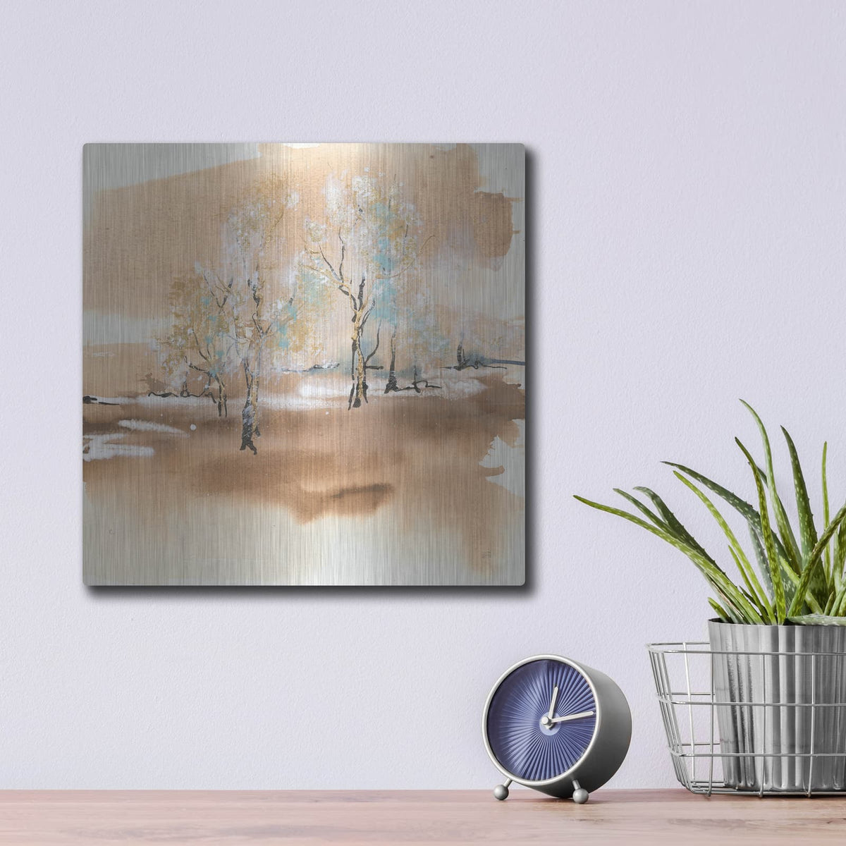 'Dusting Of Gold 4' by Chris Paschke – Metal Wall Art, 12x12 room view