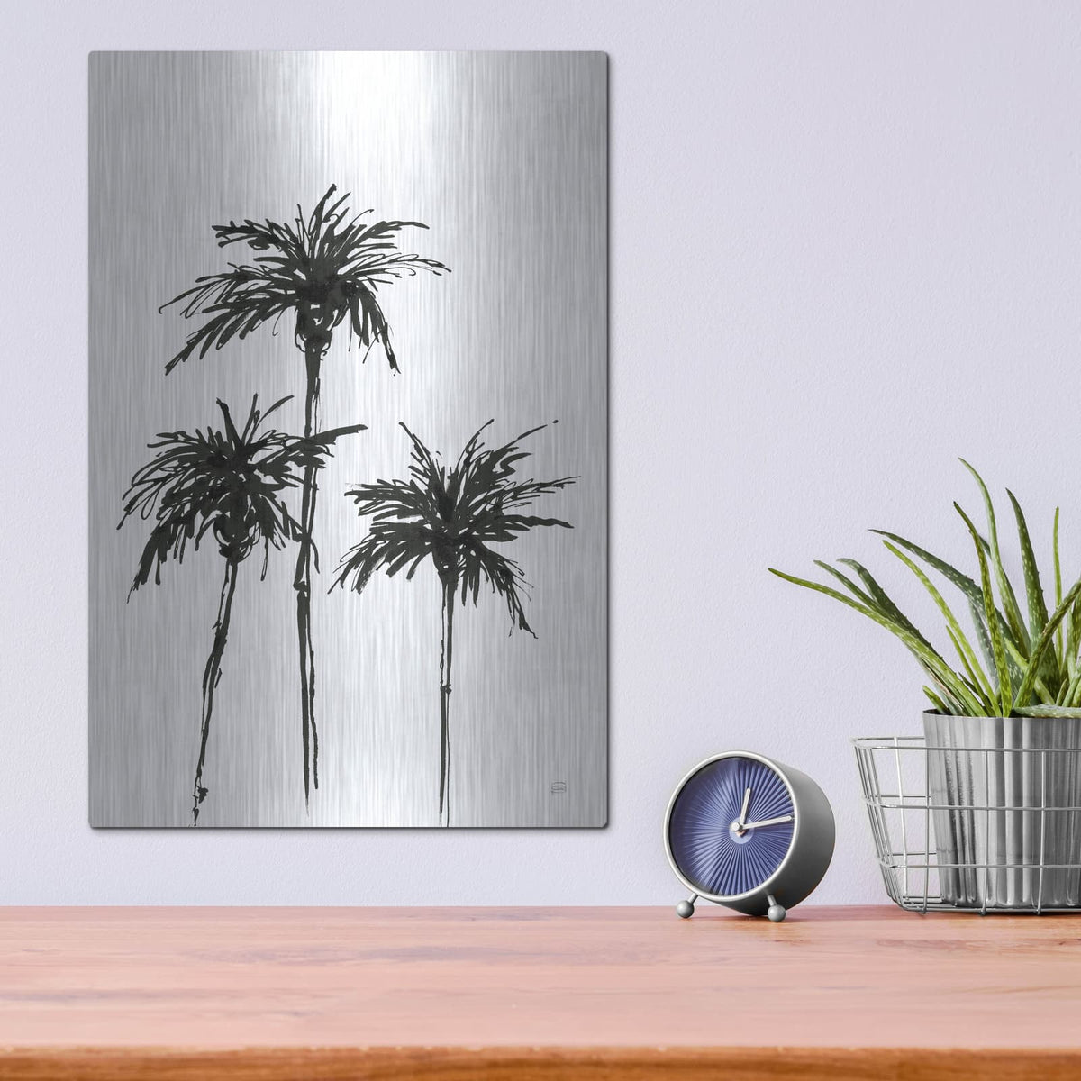 'Dark Palms 1' by Chris Paschke – Metal Wall Art, 12x16 room view