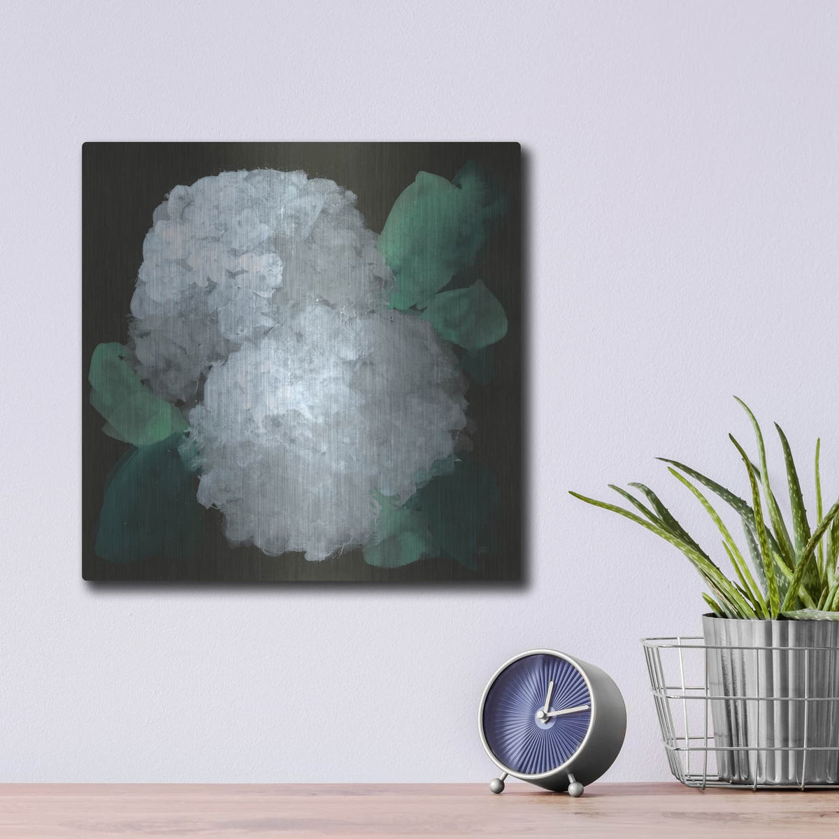 'Hydrangea 2' by Chris Paschke – Metal Wall Art, 12x12 room view
