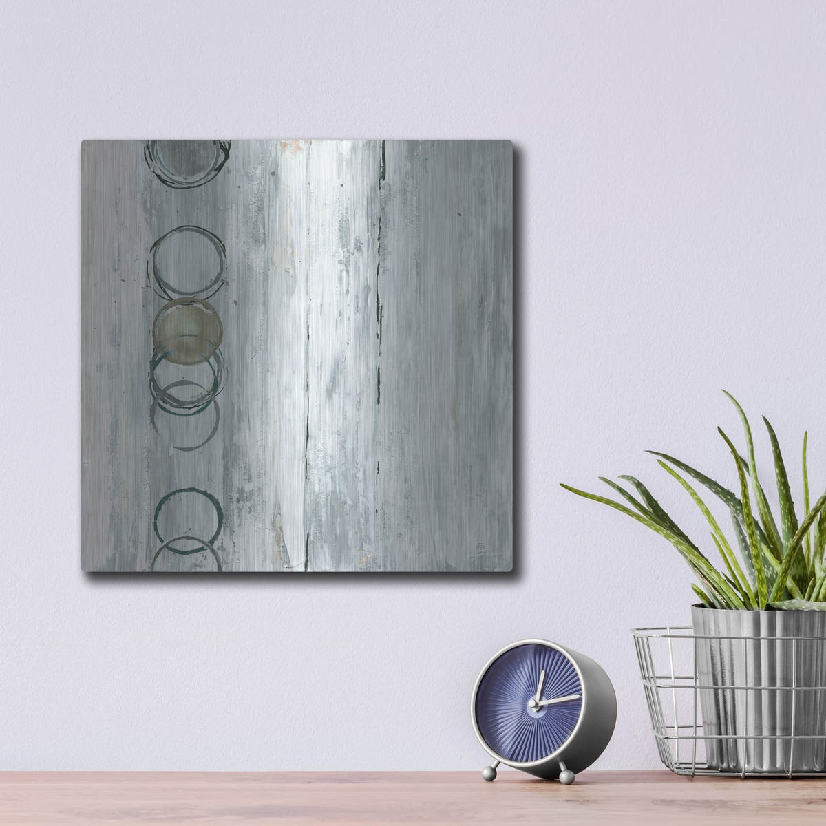 'Whitewashed Emerald 1' by Chris Paschke – Metal Wall Art, 12x12 room view