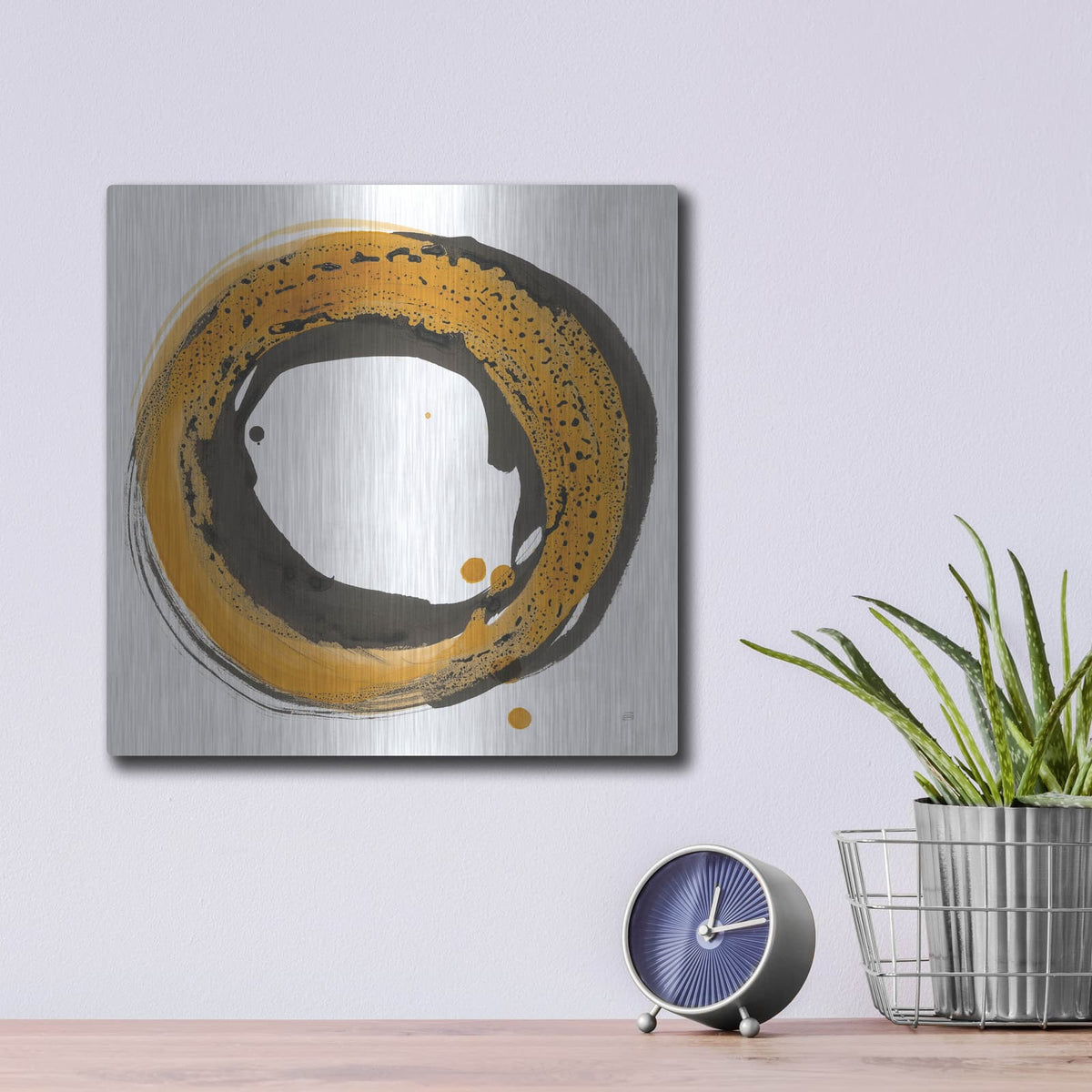 'Amber Enso 1' by Chris Paschke – Metal Wall Art, 12x12 room view