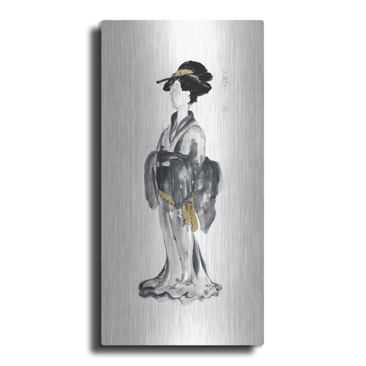 'Geisha 1 Black And Gold' by Chris Paschke – Metal Wall Art