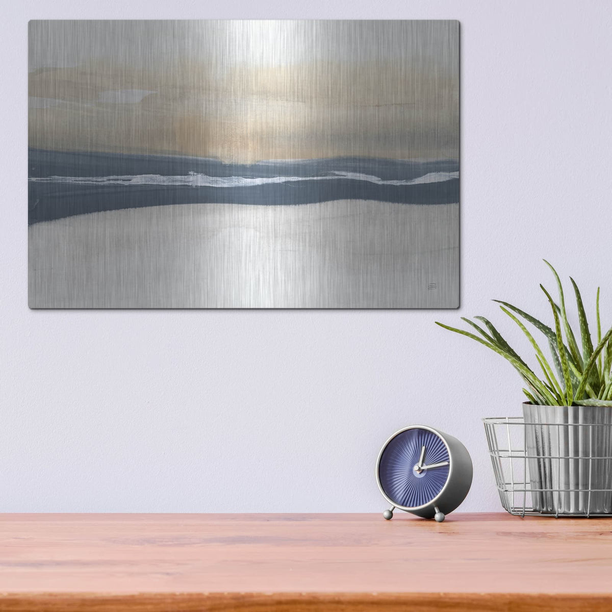 'Tonal Blue Gray 4' by Chris Paschke – Metal Wall Art, 16x12 room view