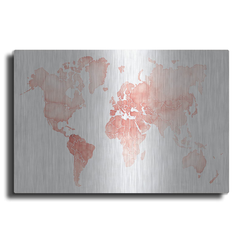 'Watercolor Wanderlust Coral' by Laura Marshall – Metal Wall Art