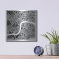 'London Map Black' by Laura Marshall – Metal Wall Art, 12x12 room view