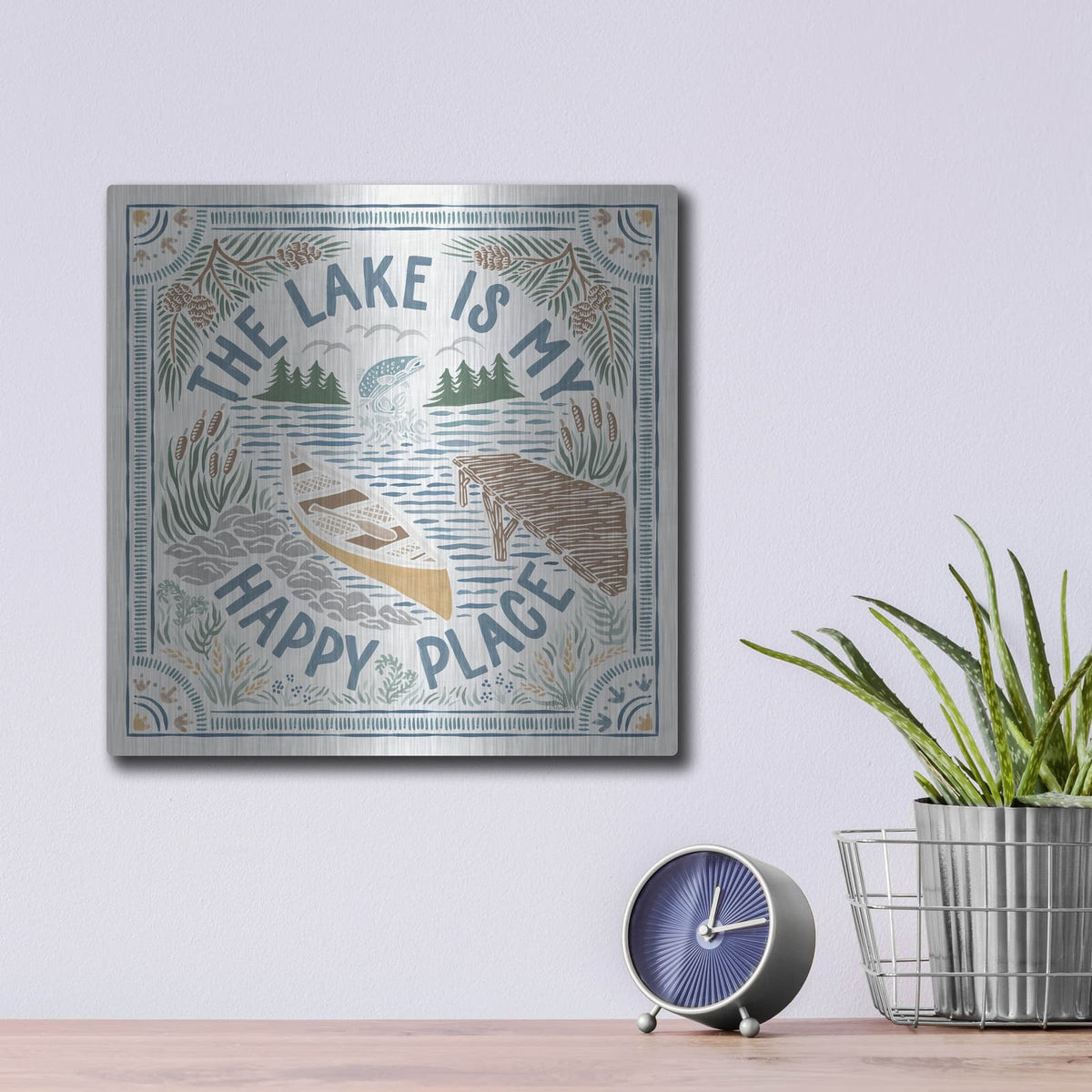 'Lakeside Days 3' by Laura Marshall – Metal Wall Art, 12x12 room view