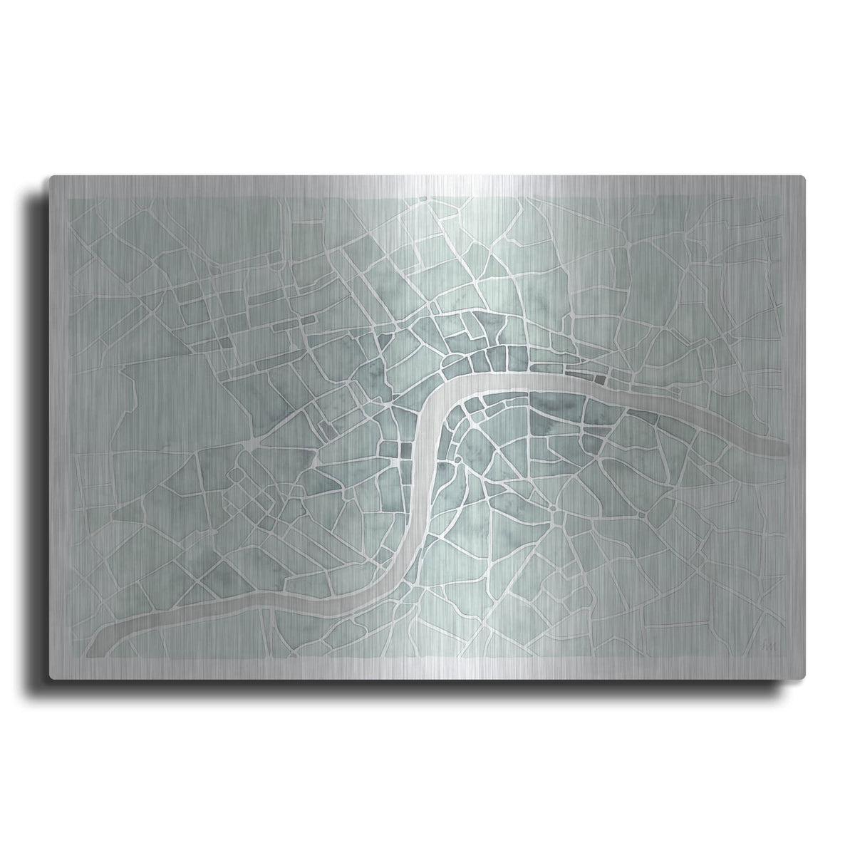'Watercolor Wanderlust London Mint' by Laura Marshall – Metal Wall Art